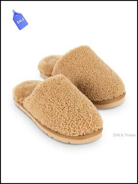 Cozy Earth Puffy Sheep Slippers Women's Shearling Fur House Slippers